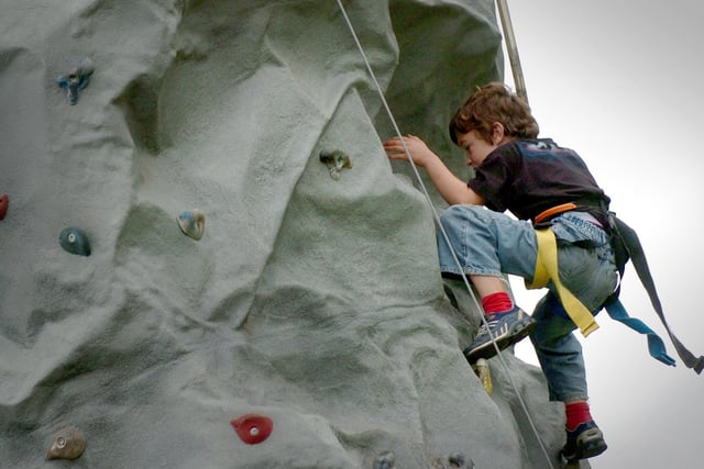 Jack Masheter, 7, climbs the wall