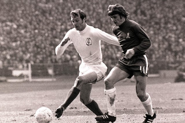 Paul Madeley in action against Chelsea during the 1970 FA Cup final.