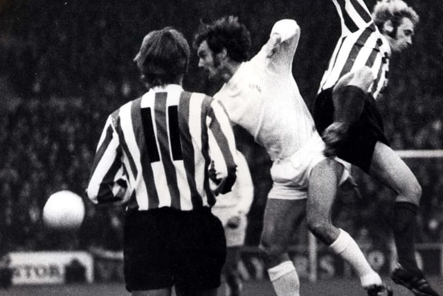 Paul Madeley in action against Stoke City.