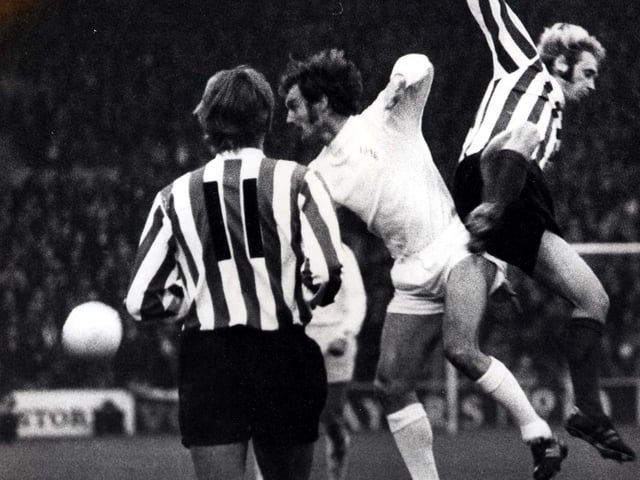Paul Madeley in action against Stoke City.