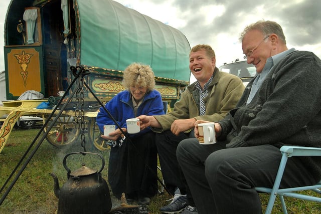Travellers relaxing happily on the site, pictured here are Ada Farrow, Ambrose Farrow and Robert Farrow.