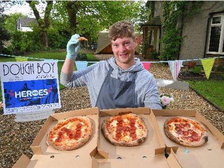Joe Sullivan the Dough Boy, raising money by making pizzas for the NHS and carers in Hoghton
