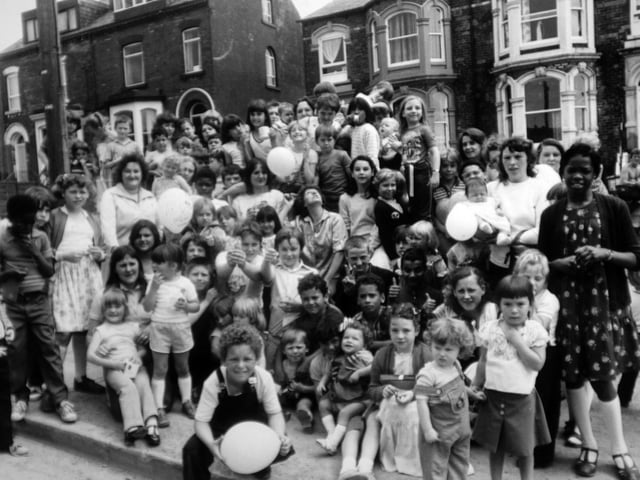 Youngsters who joined in the fun at the party for residents in Hyde Park.