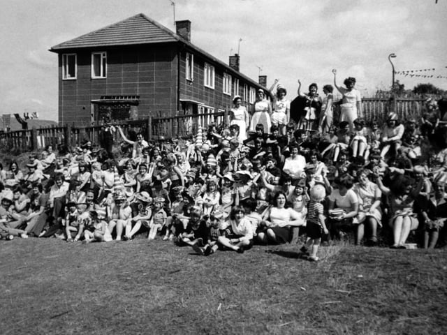 This photo was taken of Royal Wedding revellers in Bramley.