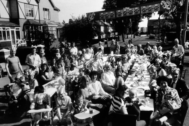 The photo was taken of a street party on Fearnville View.