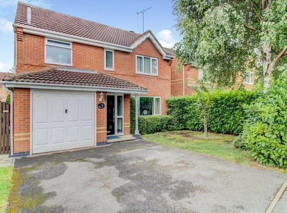 This four bedroom detached home is on the market for £250,000, and offers two bathrooms, an open plan kitchen/diner and a cul-de-sac location.