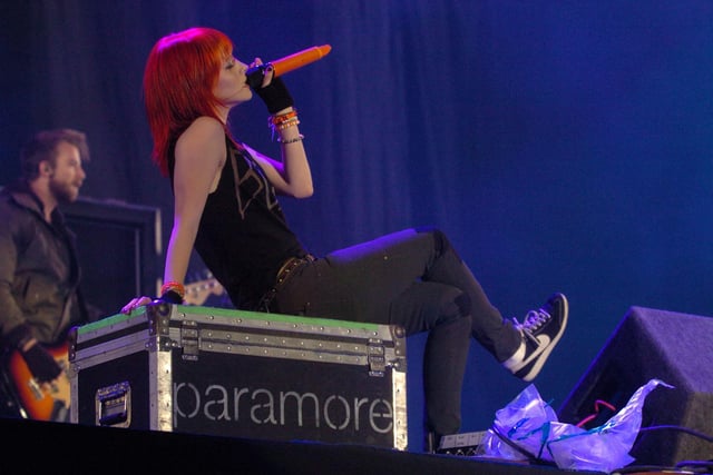 Hayley Williams, front woman of Paramore, at Leeds Festival 2012. Photo: Mark Bickerdike.