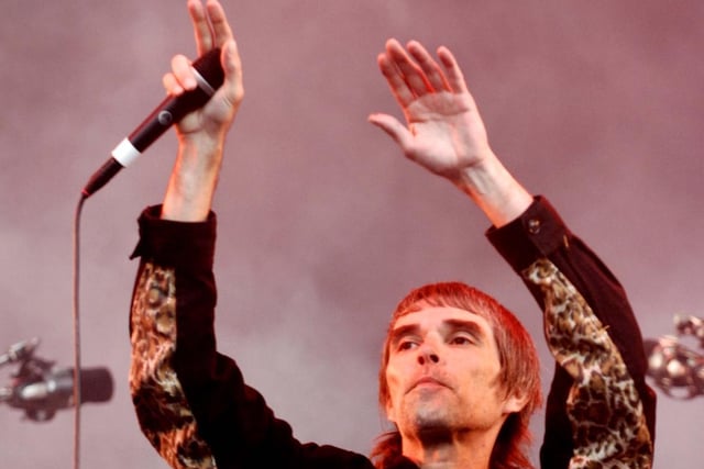 Ian Brown, of The Stone Roses, performing on stage in August 2009. Picture By Simon Hulme.