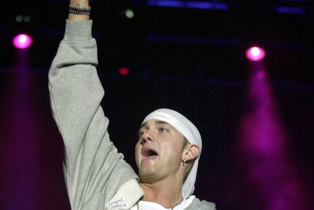 Eminem stuns the crowds at Leeds Festival in August 2001. Photo: Tony Johnson