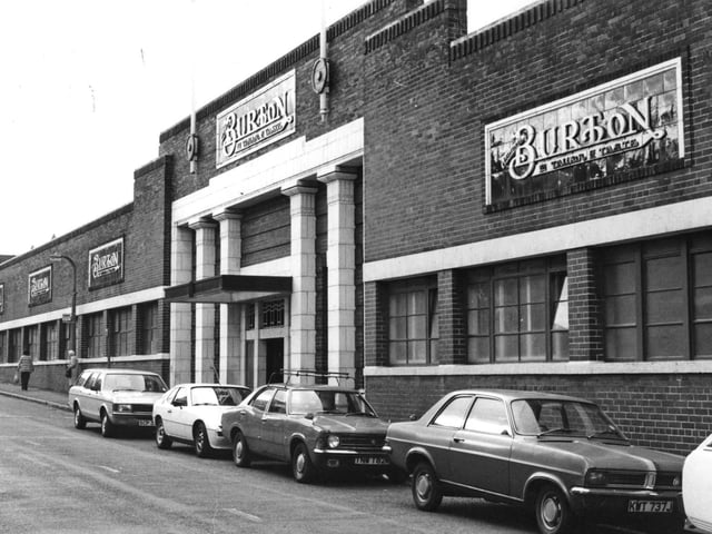 An exterior of the Burton factory from August 1978.