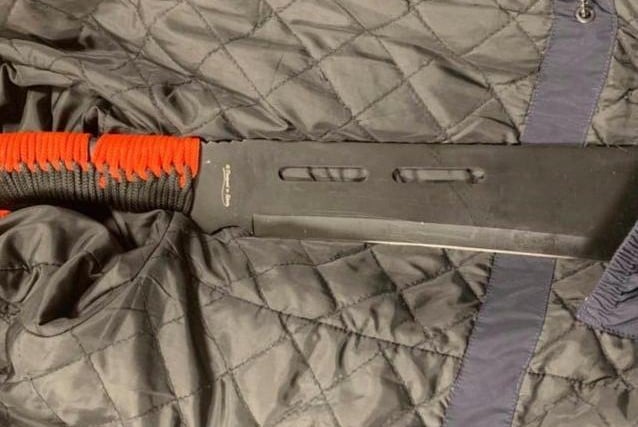 Police found this fearsome machete on a knife-crime victim seeking revenge in New Hall Lane, Preston on January 17, 2020. The man had himself been assaulted with a machete and had decided to arm himself for 'protection', but was arrested for possession of an offensive weapon
