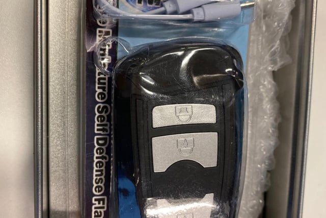 This taser device, disguised as a car fob, was seized from a home in Preston in December 2019