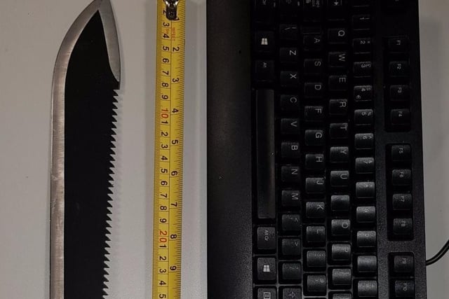 This 15" machete was seized from a 16-year-old in Blackpool in November 2018. The teenager was charged with Possession of an Offensive Weapon In a Public Place