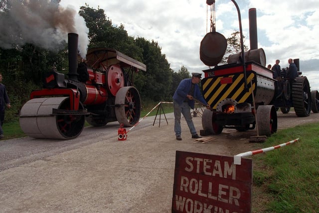 Members of the Leeds and District Traction Engine Club were helping lay a new road at the Great Yorkshire Showground ahead of a Steam Show.