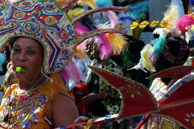 The Leeds West Indian Carnival was the unsual riot of colour as the parade made its way down Harehills Lane.