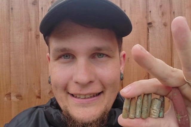Luke Anthony Nicholson, of Kingscote Drive, Bispham, found around 70 bullets while he was searching the beach at Little Bispham with his metal detector in 2019.