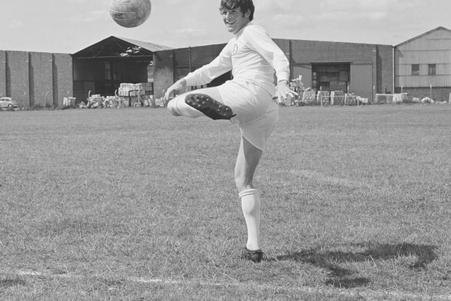 Eddie Gray dribbles during training in July 1969.