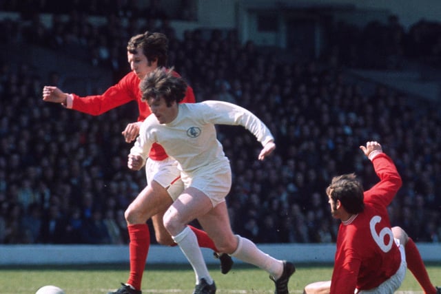 Eddie Gray in action. Who was the opposition at Elland Road?