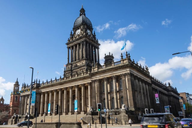 Designed by Leeds architect Cuthbert Broderick, Leeds Town Hall was built in 1858 and opened by Queen Victoria herself in the same year.  It was the city’s tallest building when it was constructed, and remains one of the largest town halls in the UK standing at 68.6m (225ft high).