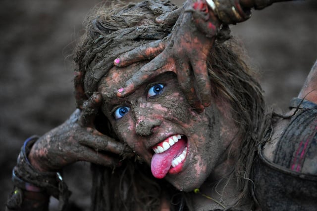 Even when the mud dried, it didn't stop many festival goers enjoying themselves.