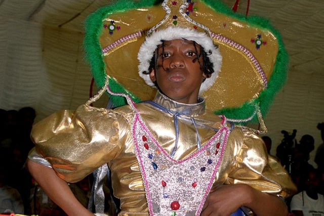Oracio Morton, aged 11,  winner of the Carnival Prince contest at the Leeds West Indian Centre in August 2000.