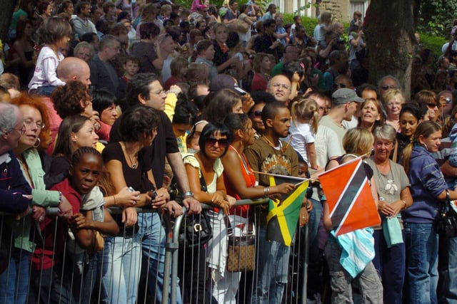 Crowds line the streets of Chapletown to watch the parade in 2008.