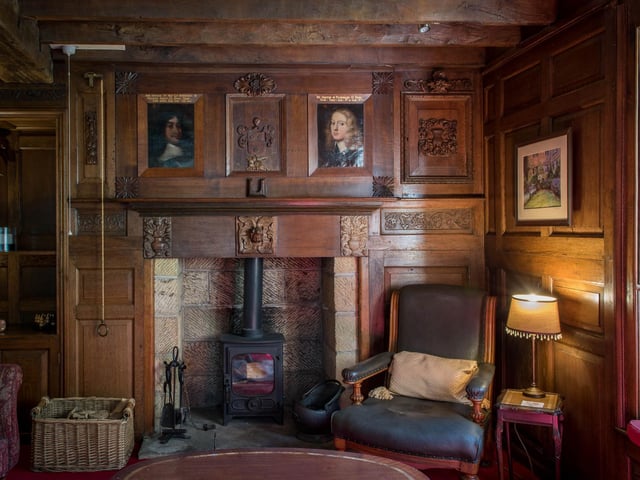 This feature fireplace would be inviting on a winter's evening