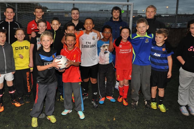 Kids get ready to take part in Soccer Mash Up, launched at West View Leisure Centre
