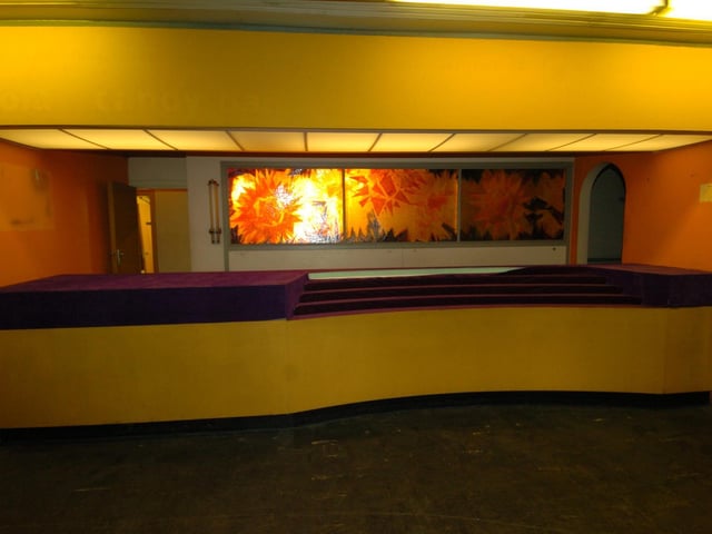 The entrance to the cinema was located opposite what is now the entrance to Morrisons supermarket.