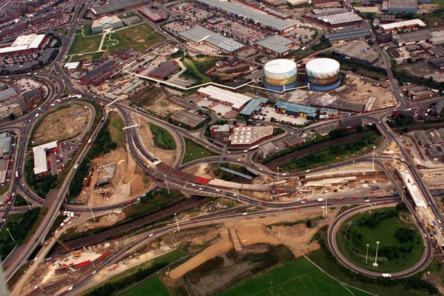Your YEP took to the air for a progress report on the M1/M621 link-up at Holbeck. A massive new flyover is being constructed in centre of a this photo.