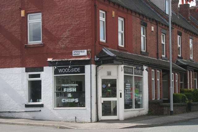 This Horsforth fish and chip shop has been here for a great many years on the junction of Springfield Mount and Low Lane. Thjis photo was taken in the summer of 2014.