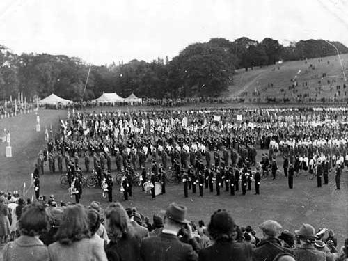 The grand finale of Youth Week, taking place in the arena, Roundhay Park, in September 1942.