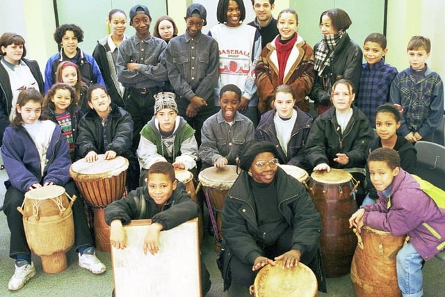 Bang the drum - Wigan Youth Services organised a music event for young families at Pemberton High School in 1996