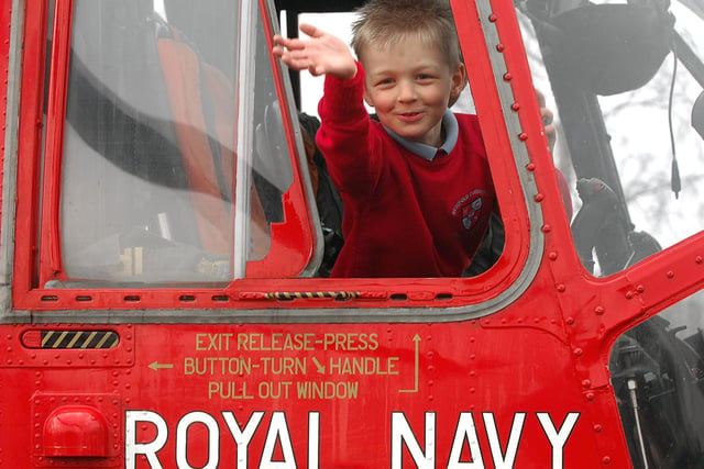 The Royal Navy landed at Newfold PS and gave pupils the chance to have a look around their helicopter.