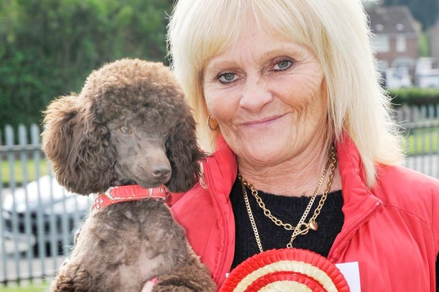Cherry Huyton from Leigh with dog Bella who came 2nd in the Prettiest Bitch catagory at the Dog Show in aid of Wigan and Leigh Hospice