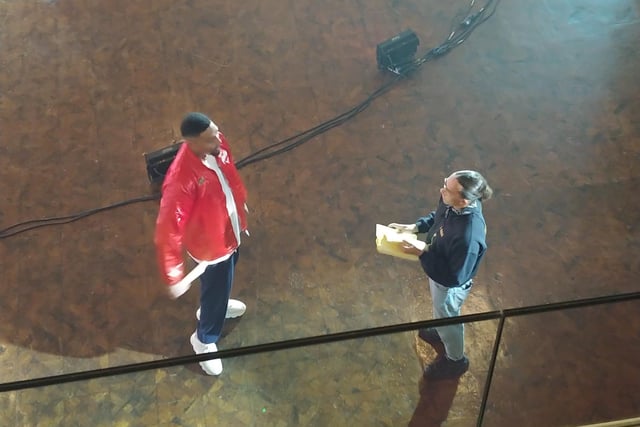 Diversity’s Jordan and Perri rehearsing before the event went live on MTV.