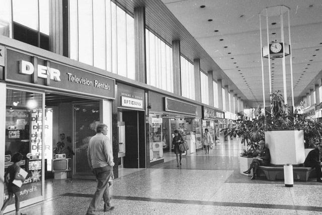 Inside the Arndale Centre in July 1973.