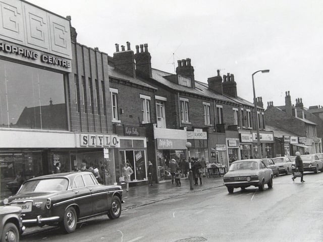 Part of the shopping parade on Austhorpe Road in January 1973.