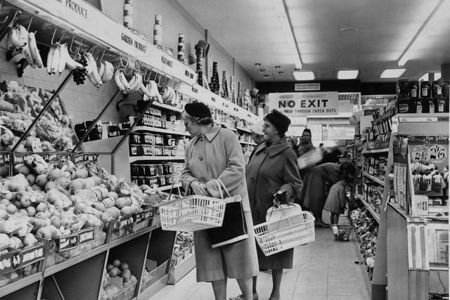 Shoppers at Thrift Stores at Kirkstall picured in  May 1962.
