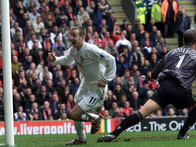 Lee Bowyer doubled United's lead just five minutes later. He scored at the second attempt after Liverpool goalkeeper Sander Westerveld blocked his first effort.