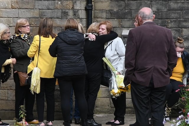 Mourners wore yellow at the funeral of well known and much loved Burnley mum of three Nikki Sawley
