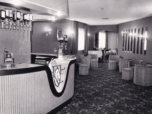 This is part of the attractive cocktail bar at the newly refurbished Concorde Restaurant on Moortown Corner in October 1972.