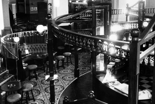 The round bar and the gallery restaurant in the Yorkshire Crown pictured in January 1977.