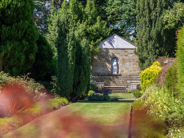 The garden is full of interesting features
