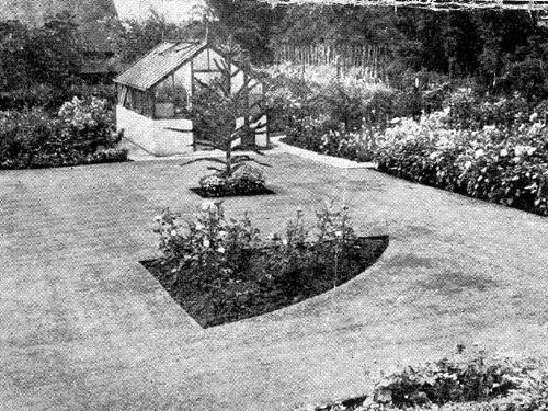The 'fine turf and carefully trimmed borders' which featured in this winning garden in 1951. It won the 'best non-municipal garden' section of the competition and was located at 136 Alwoodley Lane.