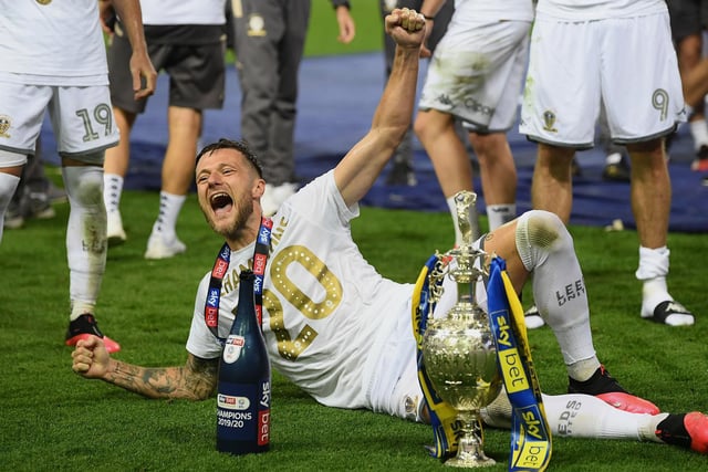 What will be a very proud moment for the Leeds skipper who will lead United out at Anfield as captain upon the club's Premier League return but most likely with a new defensive partner at centre-back. Photo by Michael Regan/Getty Images.
