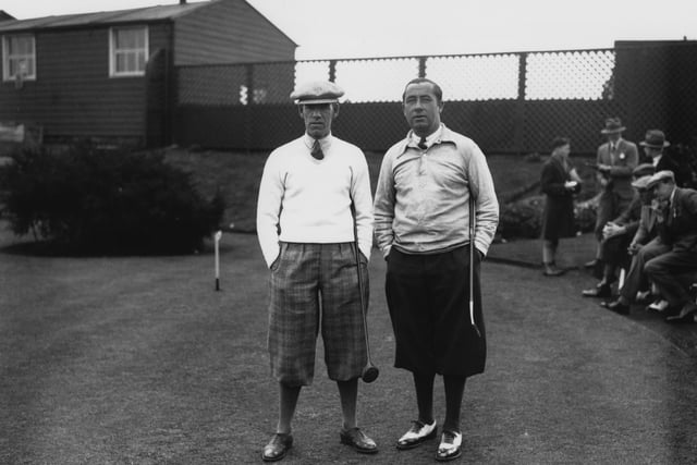 Captain of the American Ryder Cup team, Walter Hagen with his British counterpart, George Duncan.