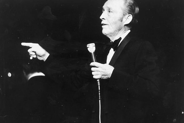 The legendary Bing Crosby on stage at Preston Guild Hall