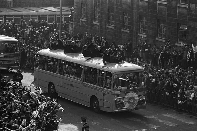 Thousands of fans turned out for Leeds United's homecoming parade.