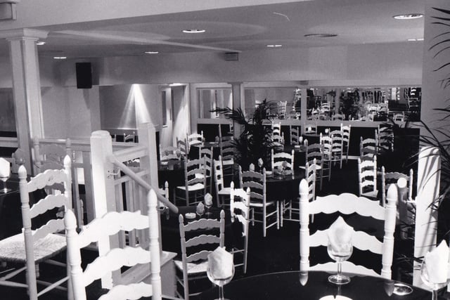 This 200 seat restaurant was located in a former camping shop. Pictured is part of the dining area in October 1984.